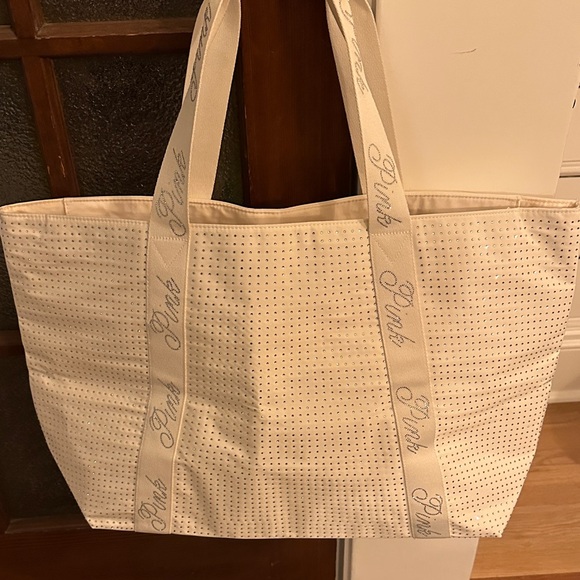 Victoria's Secret White Rhinestone “Pink” Shoulder Tote - Picture 5 of 5